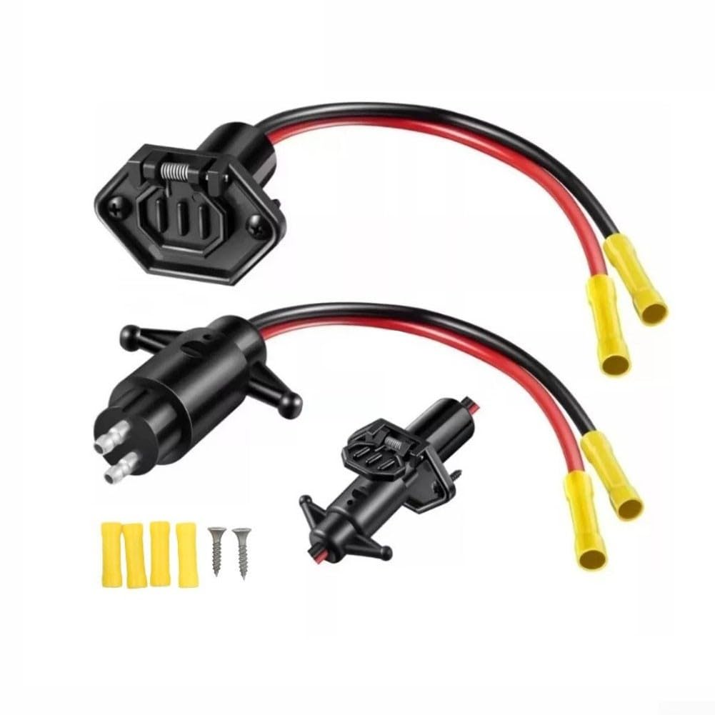 Spina e presa per motore per pesca a traina, 12 V, 8 per AWG, 2 fili, spina maschio per motore per pesca a traina, impermeabile, per barche marine