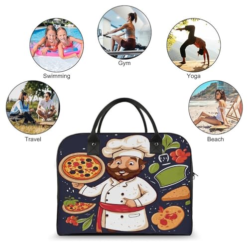Bolsa Chef Pizza Tote con cremallera y correa ajustable miniatura 4