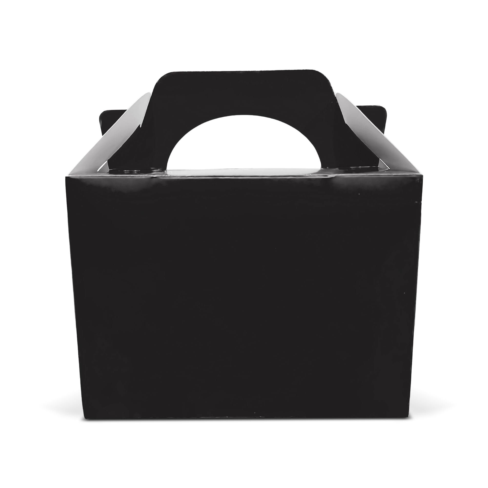 Party Food Boxes for Kids 30 Pack - Black Lunch Boxes - Treat, Loot & Party Bags with Handle for Birthday & Picnic (Lotus)
