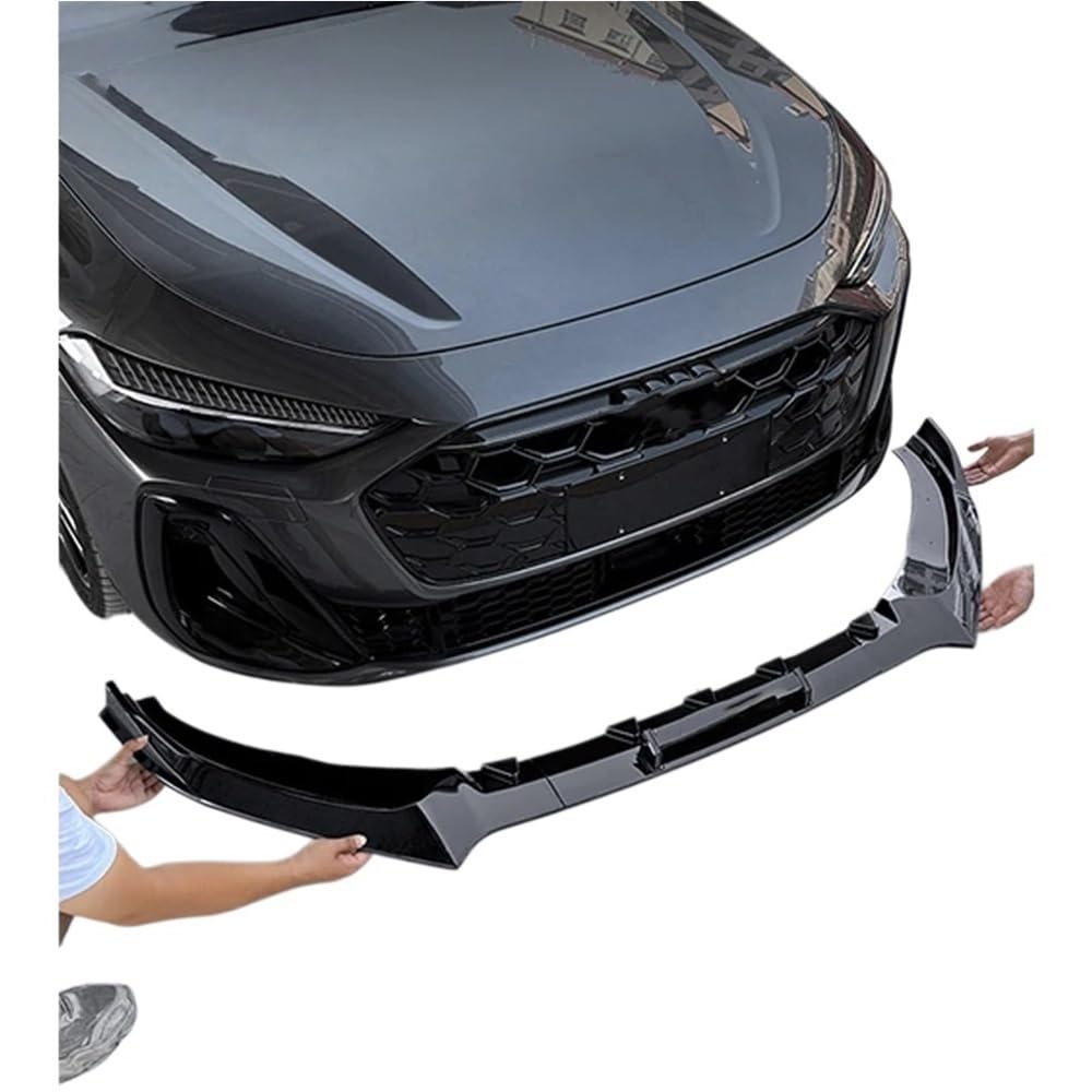 Akcesoria samochodowe FIT kompatybilny dla Audi A5 B10 2025 2026 czarny ABS przedni spojler zderzaka Spoiler rozgałęźniki pokrywa Body kit boczna dokładka(Black)