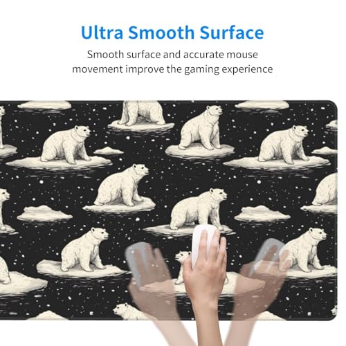Tapis de souris de jeu pour ordinateur portable avec base caoutchouc