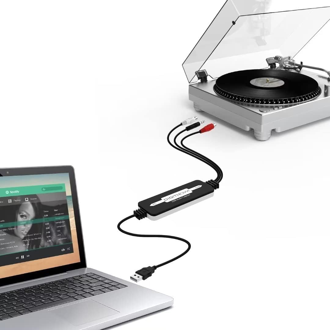 USB 2.0 Digital Audio Capture Card für Vinyl-Schallplatten, Audio Grabber für Kassetten zu digitalen MP3-Konverter, Unterstützung Win7/8/10 XP Mac OS