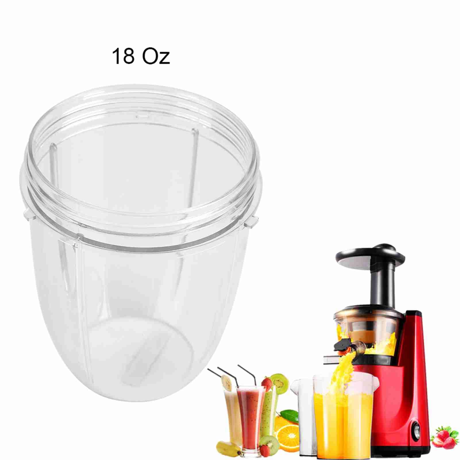 Entsafter Mixer Ersatzbecher 18oz Entsafterbecher Ersatzteile Kunststoff Transparente Tassen Ersatzteil für Mixer | für Extractor 900W