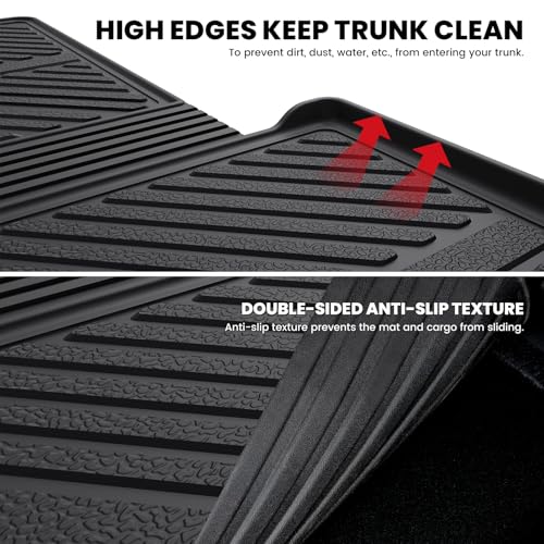 Image of LASFIT Cargo Mat for Ford Explorer 2020-2025 2026 Trunk & Backrest Liner | Custom Fit All Weather Protector Split Design Easy Installation Wash Trunk with Seatback Mat SUV Car Accessories, 1pc Black