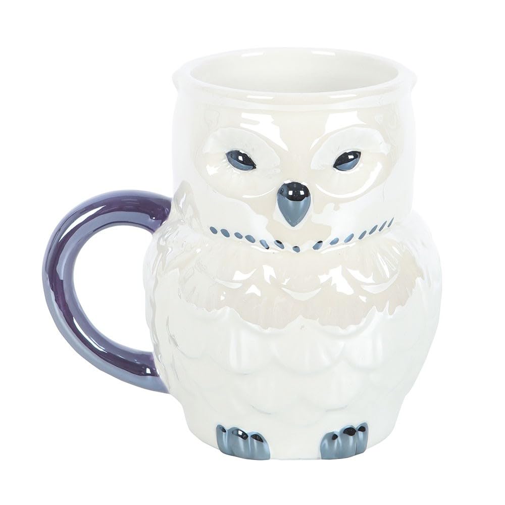 Something Different Owl Shaped Iridescent Mug - White - 320ml
