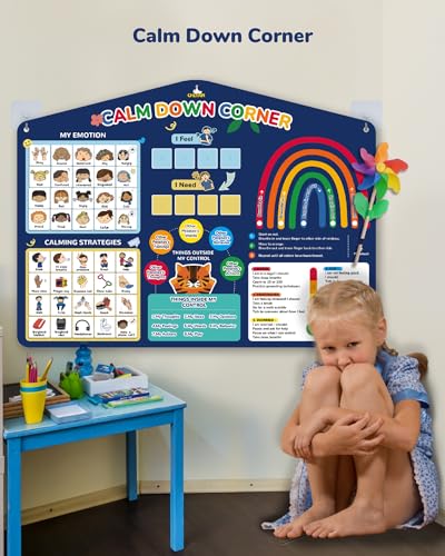 CHEFAN Calm Down Corner Set, Feelings Chart for Kids,Social Emotional Learning Activities,Calm Corner Classroom Supplies for Therapy Office Decor, Mental Health Wall Decorations for Preschool Teachers - Image 7