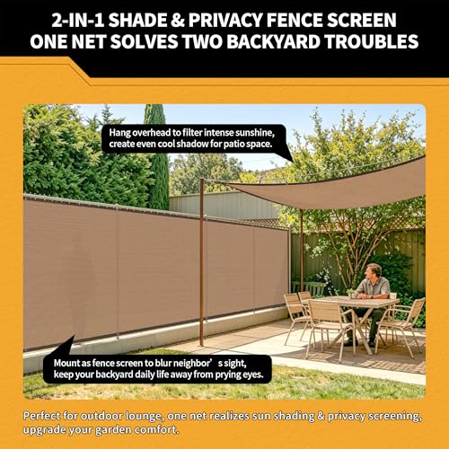 MVPNET 90% Privacy Fence Screen 4x20Ft Balcony Windscreen for Garden,Mocha by MVPNET - Used condition - Image 4
