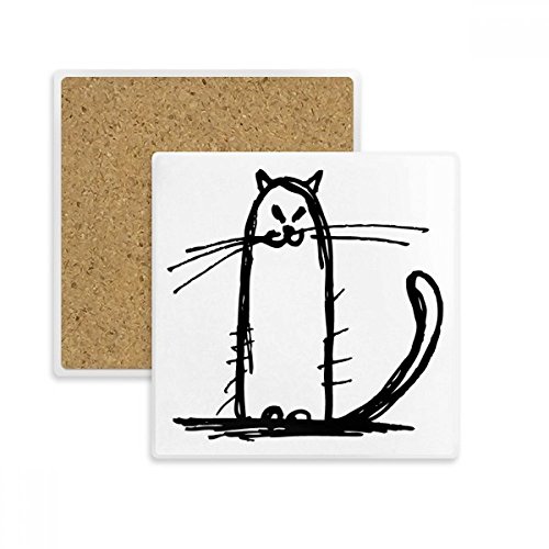 Dessous de verre chat absorbant idée cadeau originale pour amateurs de thé