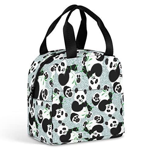 Homeoanimal Panda Lunch Bag for Women Men, Insulated Meal Bag, Lunch Tote Bag for Work Outdoor