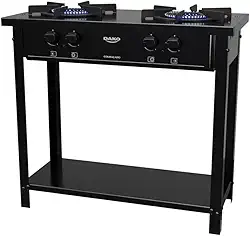 Fogão Industrial 2 Bocas Preto com Dupla Chama e Pés Removíveis Dako Couraçado