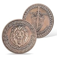 AtSKnSK Motivierende Münze Ermutigung Münze Löwe des Mutes christliche Challenge Coin Viel Glück Gedenkgeschenke für Damen und Männer Incentive Auszeichnungen