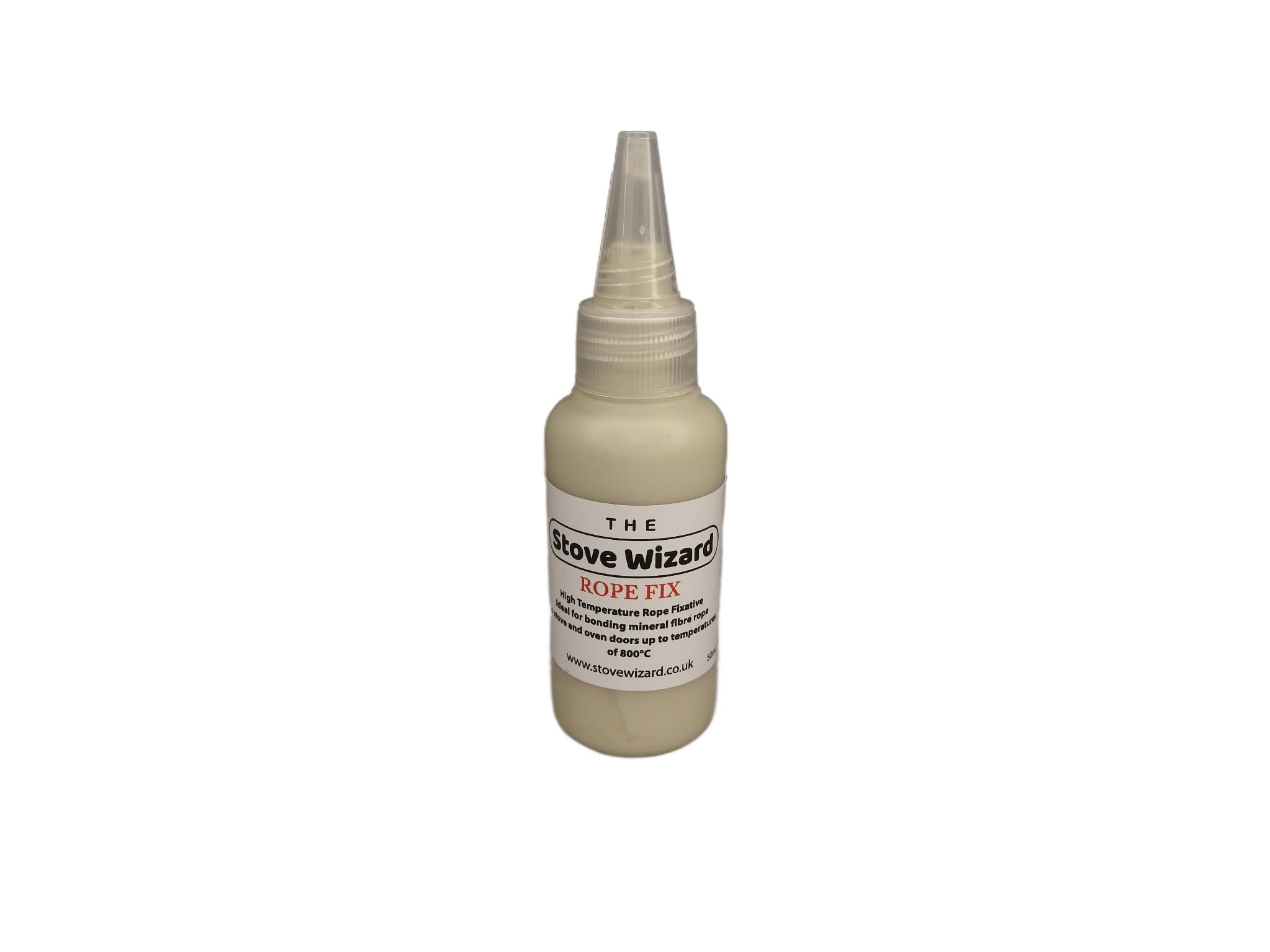 The Stove Wizard White Stove Rope Adhesive – 50Ml Heat-Resistant Glue For Wood Burners, Multi-Fuel Stoves & Range Cookers – Easy Application – Uk-Made – Bonds Rope Seals & Fibre Tape