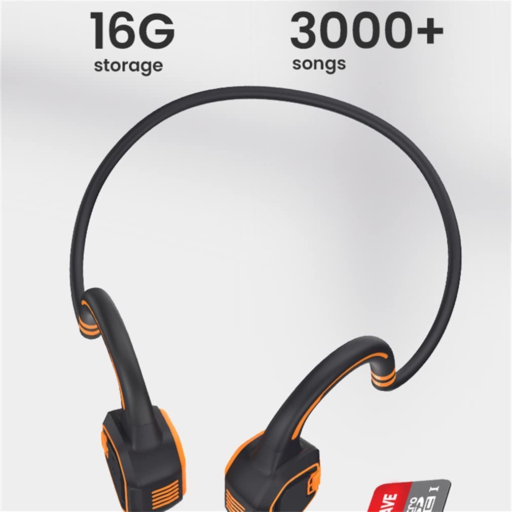 Słuchawki przewodzenia kostnego Bezprzewodowe słuchawki przewodzenia kostnego Bluetooth otwarte ucho bezprzewodowe słuchawki stereo HiFi z mikrofonem, do biegania, jazdy na rowerze, treningu, siłowni, wodoodporne IPX68 (kolor: A)