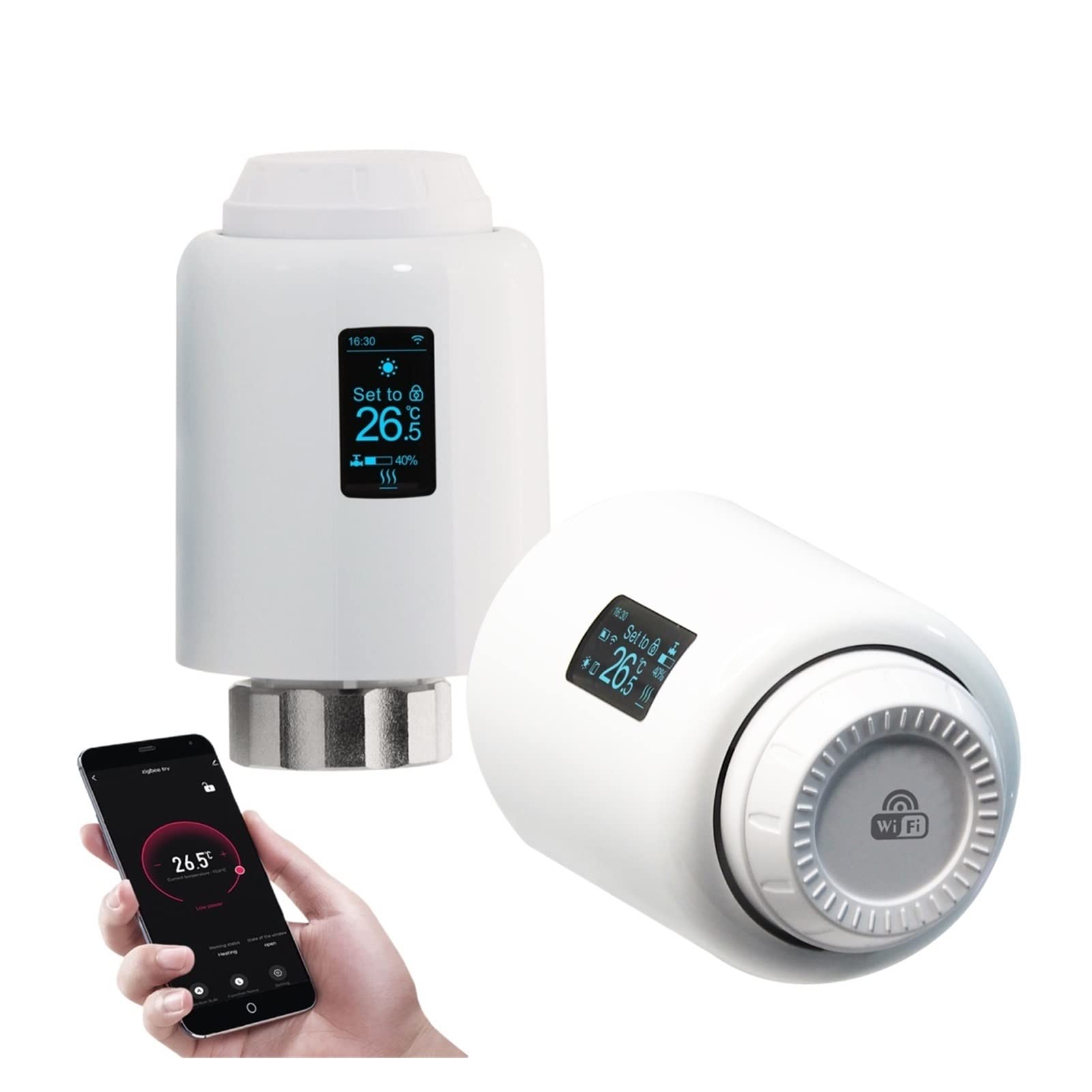 Termostato inteligente de radiador con WiFi, ahorra costos de calefacción con el controlador de temperatura termostático inteligente de válvula de radiador