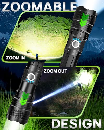 Victoper LED Flashlights, High Powered High Lumens Super Bright Tactical Flashlight, Rechargeable, 5 Modes Zoomable Waterproof Flash Lights for Emergency, Outdoor, Home, Camping, Hiking - Image 5