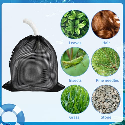 YIZHIXIANGQ Pumpenfilter-Netzbeutel, 2 Stück Filterbeutel Aquarium, Teichpumpe Filterbeutel, 45 x 45 cm, Pumpennetzbeutel mit Kordelzug, Pumpen-Barriere Tasche, Filtertasche für Aquarium Garten Teich