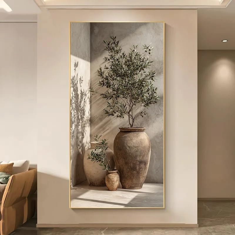 Toile imprimée moderne haut de gamme arbre doré et ciel étoilé beige