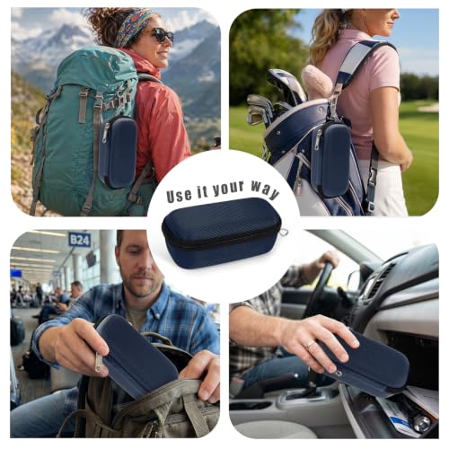 Image of Bukere Double Eyeglasses Case with Adjustable Slots, EVA Hard-shell Travel Dual Glasses Sunglasses Organizer for Men Women