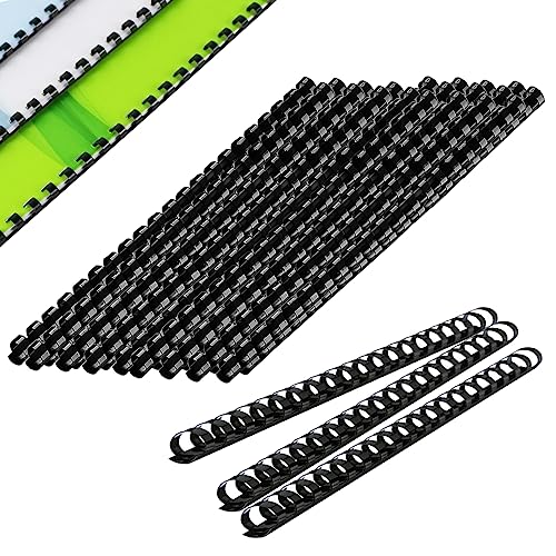 Hazrcvr Spiralbindung 20 Stück Plastikbinderücken 14 mm Kunststoff Spiralbindung Spiralbindegerät Bindekämme aus Kunststoff Binderücken Plastikbindeset Binderücken für Plastikbindung 21 Ringe
