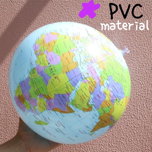 Aufblasbarer Globus, 4 Stück aufblasbarer Globus, interaktiver Lernglobus, aufblasbare Globe,aufblasbare Globen, aufblasbare Erdkugel, aufblasbarer Lernglobus zum Spielen oder Unterrichten am Strand