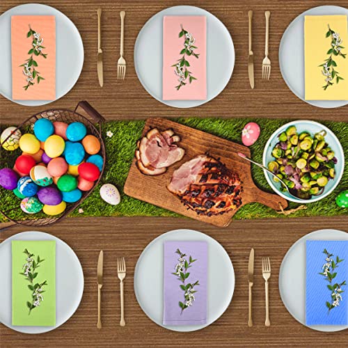 Spring Cloth Napkins 100% Cotton Easter Table Decorations For Dinner.set Of 6,Washable,Reusable And Thick.everyday Family Use, Party Table Setting, Restaurants.18By18(Multi Color) #TOP4