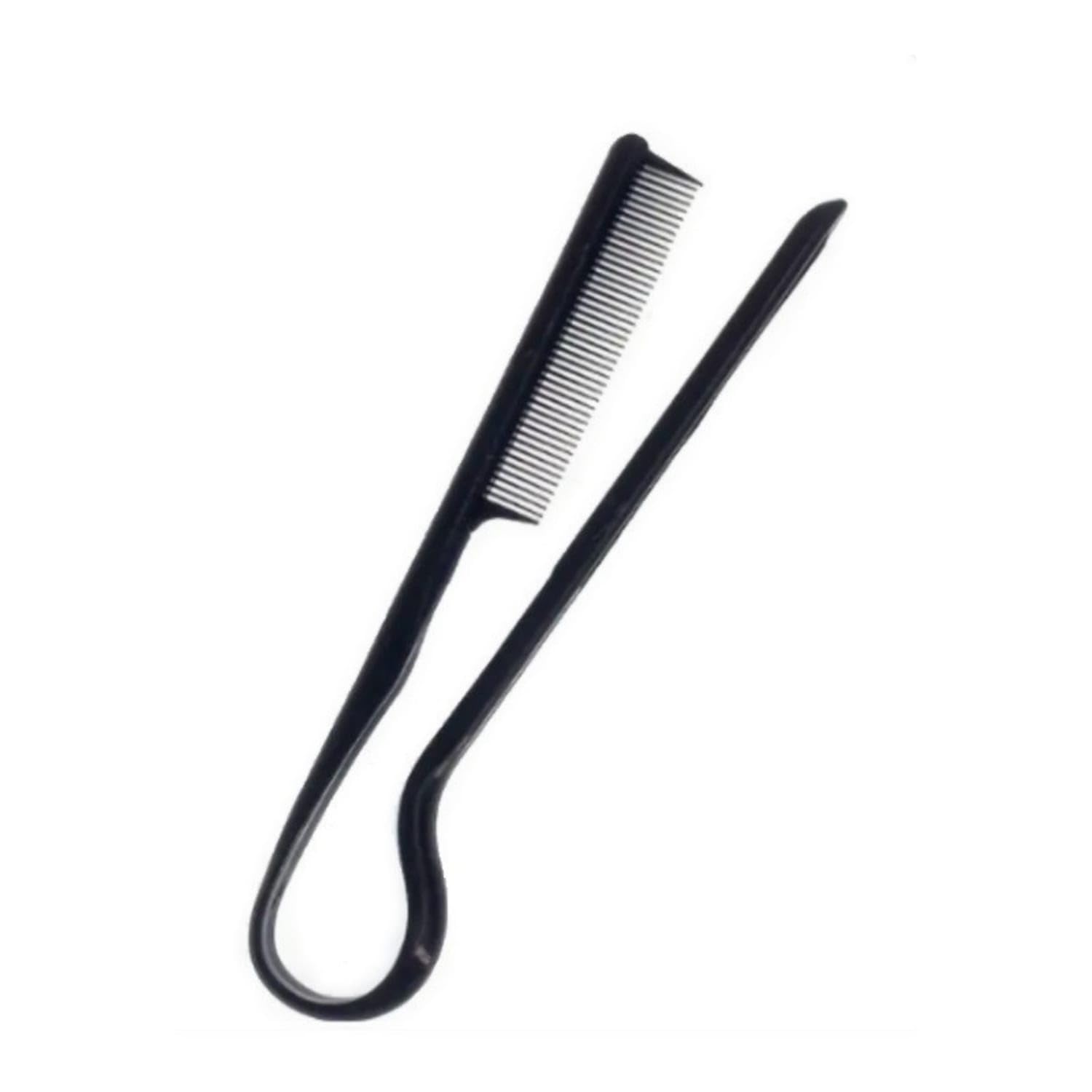 Travel-Friendly Foldable Hair Straightening Comb Portable V-Shaped Straightening Comb Compact Beauty Tool Matte Finish, Black-image-26