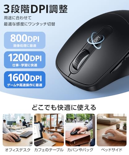 Nexmora Bluetoothワイヤレスマウス 5ボタン