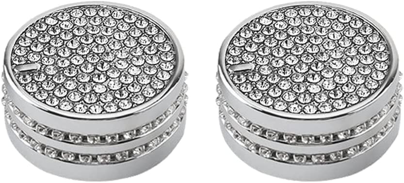 2Pcs Bling Central Control Volume Knob Multimedia Volume Knobs Caps Button Trim Compatible with Cadillac CT5 CT4 Interior Accessory Sticker