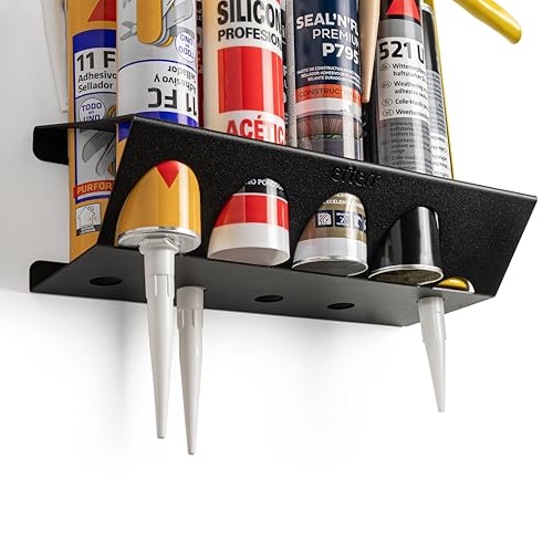 etterr | Wandhalterung für Silikonpatronen und Pistole | 8 Löcher + 1 Pistole | 100% verstärkter Stahl | Organizer Regal Regal Werkstatt Garage Van | 33 x 20 x 10 cm