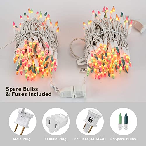 Brizled Easter Lights, 150 Count 34.8Ft Incandescent Pastel String Lights, Connectable 120V Ul Certified Outdoor Easter Lights String For Tree, Christmas, Indoor, Bedroom Decorations, White Wire #TOP4