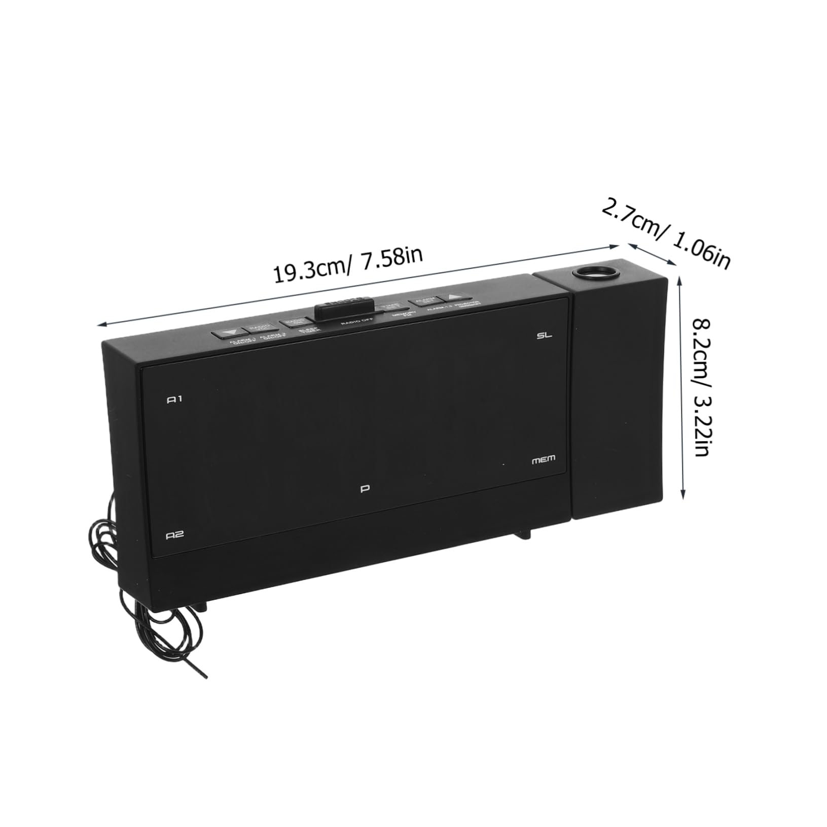 Reloj Despertador Multifunción con Proyección LED Negro, Pantalla Grande y Ángulo Ajustable Diseño Decorativo para Dormitorio