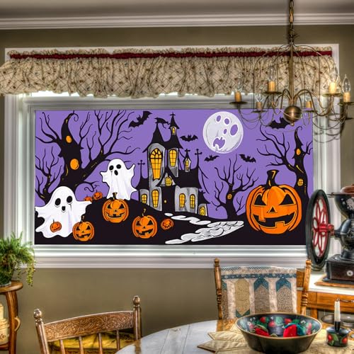 Vinilo Decorativo Halloween Fantasma Arcoíris 39.3x17.7 Pulgadas