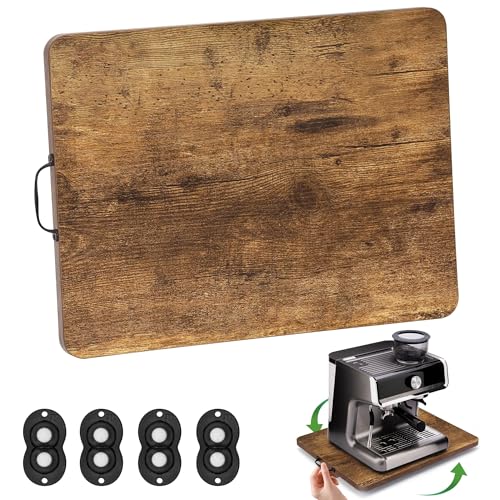 Appliance Slider Sliding Tray for Coffee Maker Coffee Pot Slider for Countertop 360 Rolling Tray Appliance Slider for Kitchen Appliances- Rustic Brown (13 X 14)