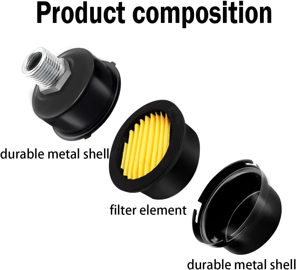 2pcs 1/2" Thread Air Compressor Silencer,Air Compressor Intake Filter Sound Muffler Accessories 20mm for generators,blowers, exhaust ports