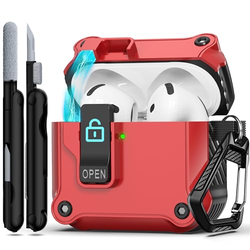 Image of RFUNGUANGO for AirPods 5 /4 Case (2026 /2024) with Lock, Red