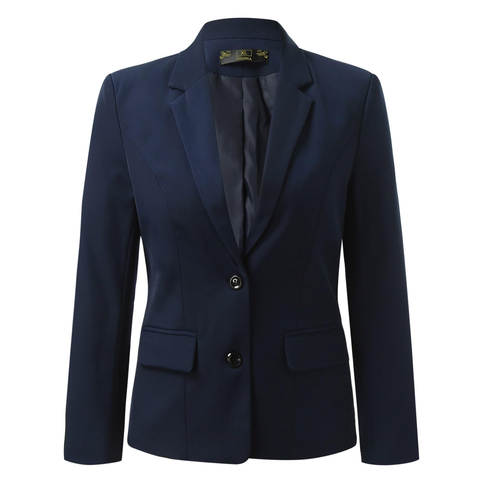 Generisch Veste de travail classique 2 pièces pour femme - Taille haute - Jupe d'affaires à 2 boutons - Élégante jupe crayon - Automne - Coupe droite - Poches jetées - Blazer moulant
