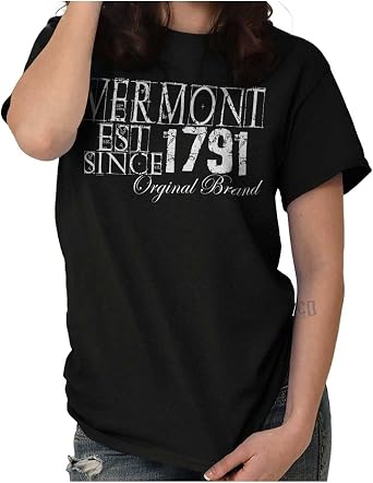 Vermont Est. Vintage Stamp Letters Womens Graphic T Shirt Tees