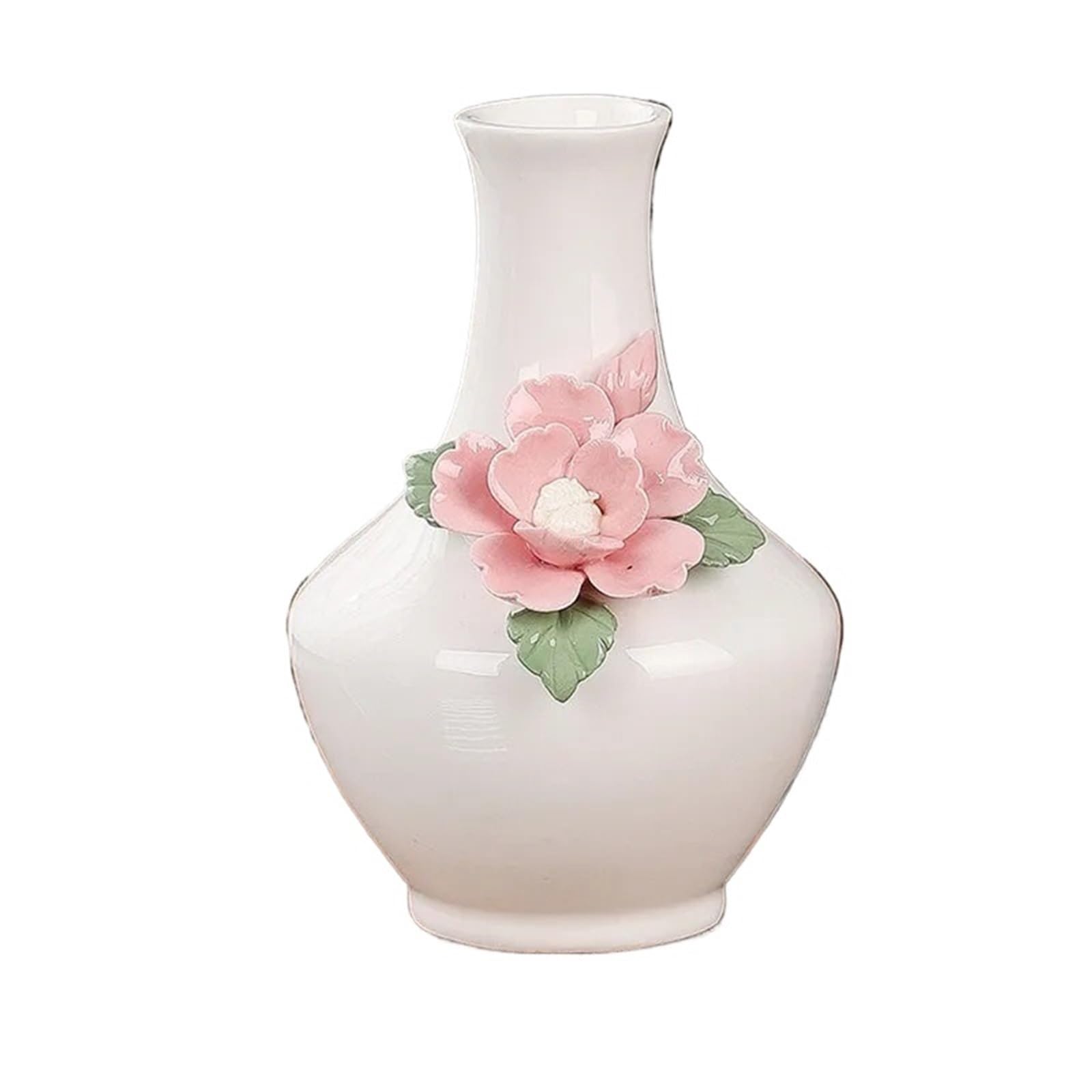 Mini Vase Mini Vase Embossed Flower Porcelain Floral Arrangement Accessories Hydroponics Terrarium Home Decoration(11.5cm-A)