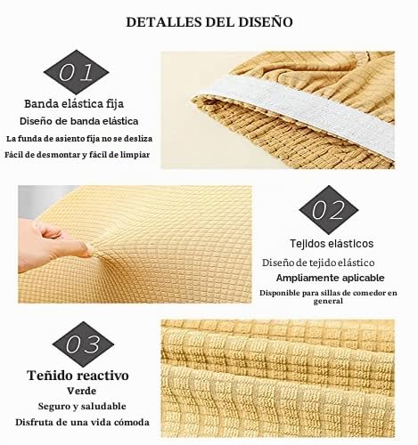 Fundas De Sillas Comedor con ​Brazos Funda Silla Oficina 6 Pack Jacquard Elásticas Modernas Cubiertas Butacas Cubiertas Protectoras, para SalónCocina Decor Hogar