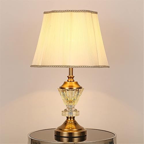 LIRUXUN - Lámpara de mesa de cristal para hotel dormitorio mesita de noche lámpara de mesita de noche lámpara de escritorio de cristal