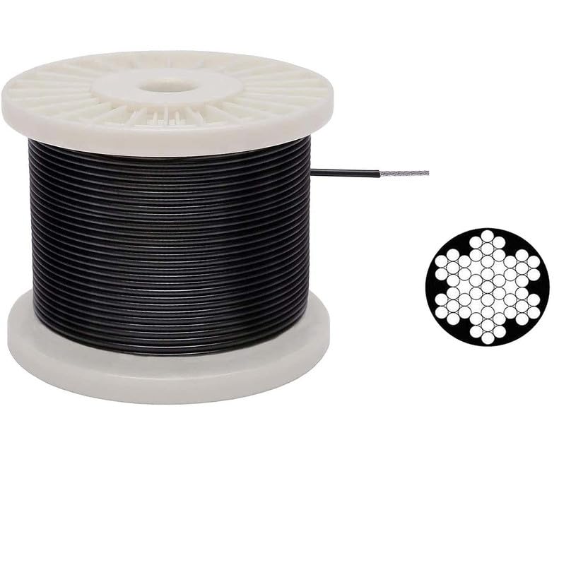 Hanzu® Gym Machine Cable Wire Black Pvc Coated, 5.5mm -Pack of 15 Metar-image-46