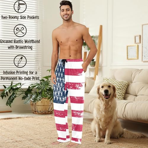 visesunny Stylish Floral Mens Pajama Pants 100% Cotton Soft Sleep & Lounge Pants PJ Bottoms with Pockets2