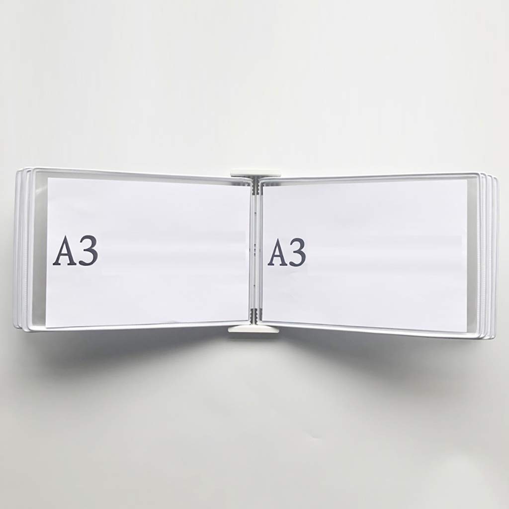 GLETSF Wall Mount Reference Display System, Catalog Display Rack, A4 Folder Wall-Mounted File Holder, 10 Panels Desktop/Wall Reference System, Poster Flip Book,Folders,Red