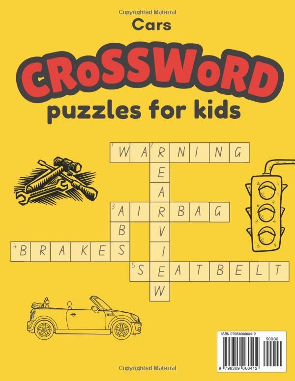 Car Crossword Puzzle for Kids: Fun & Educational Car and Racing Puzzles for Ages 6 and above (Cars coloring book bundle) image 3