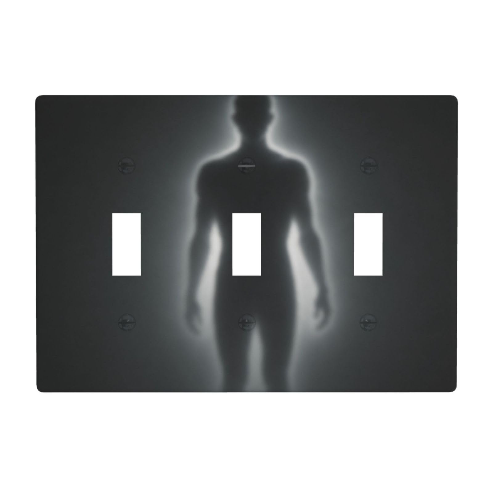 Frost Glass Shape 3 Gang Switch Plate Cover-Unbreakable Polycarbonate Wall Plate, Heat Resistant Toggle Switch Decor for Home