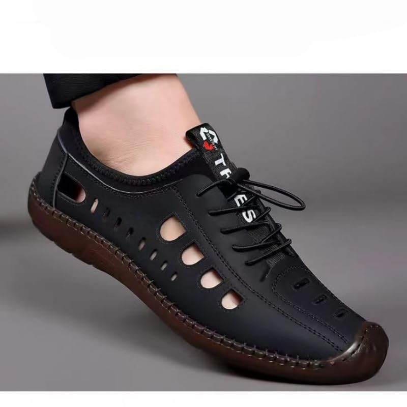 Men's thick-soled lightweight breathable beach sandals - Outdoor low-top leather shoes, suitable for comfortable outdoor use4