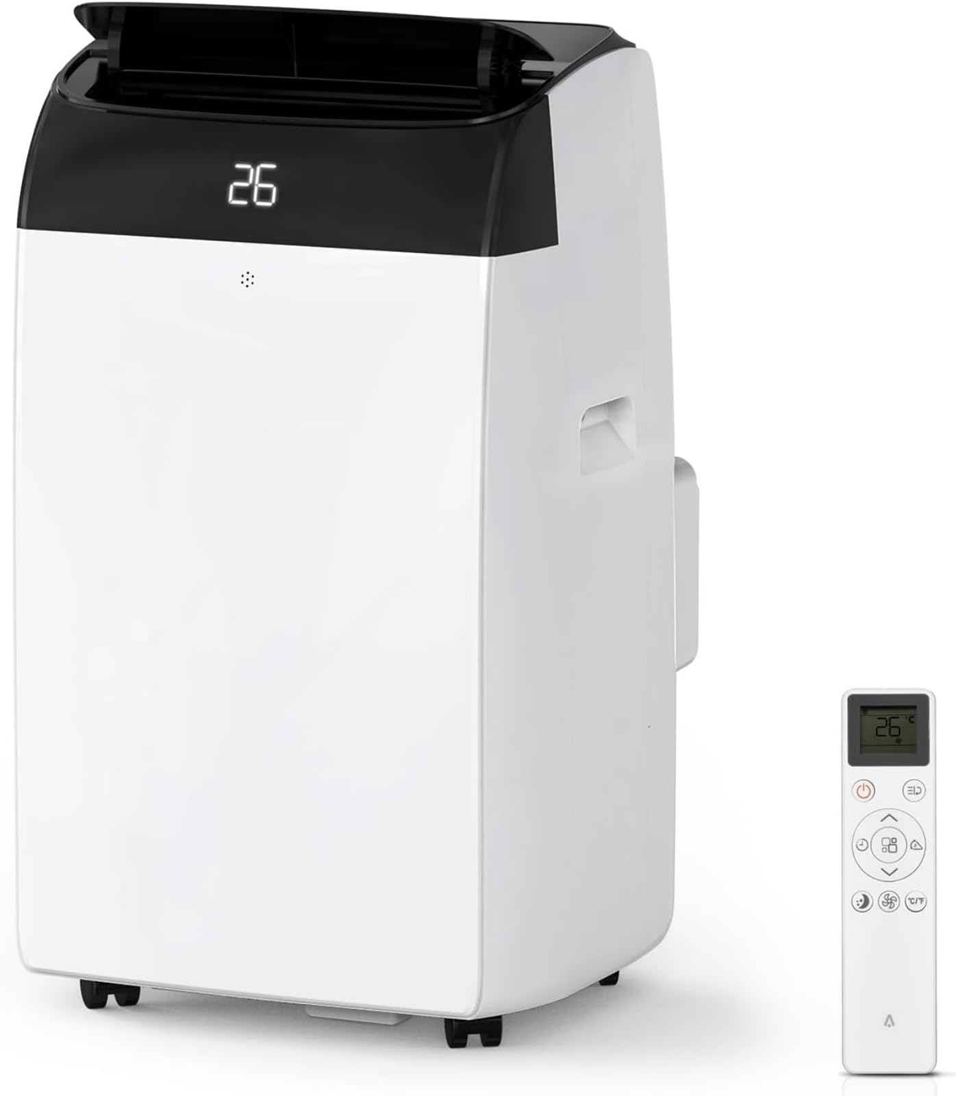 Zstar 12000 BTU Portable Air Conditioner with 11000 BTU Heating, 2-in-1 Mobile AC Unit Cools 52m² Heats 42m², 390m³/h Airflow, 48dB Sleep Mode, 24H Timer, Remote, Washable Filter, White