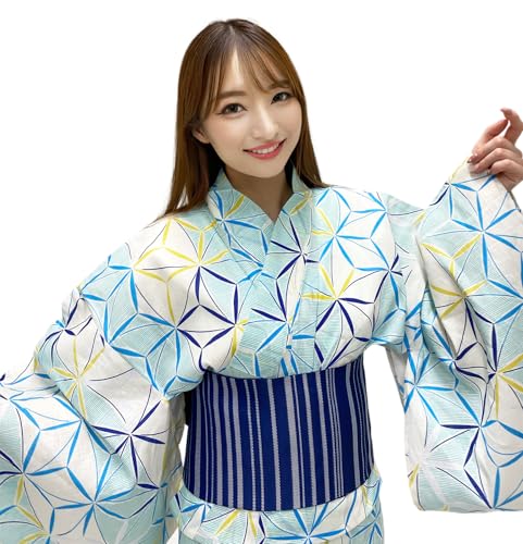 Dita ENSHU Women's Traditional Easy Wearing Kawaii Yukata Robe(Japanese Casual Kimono) Full Set 44