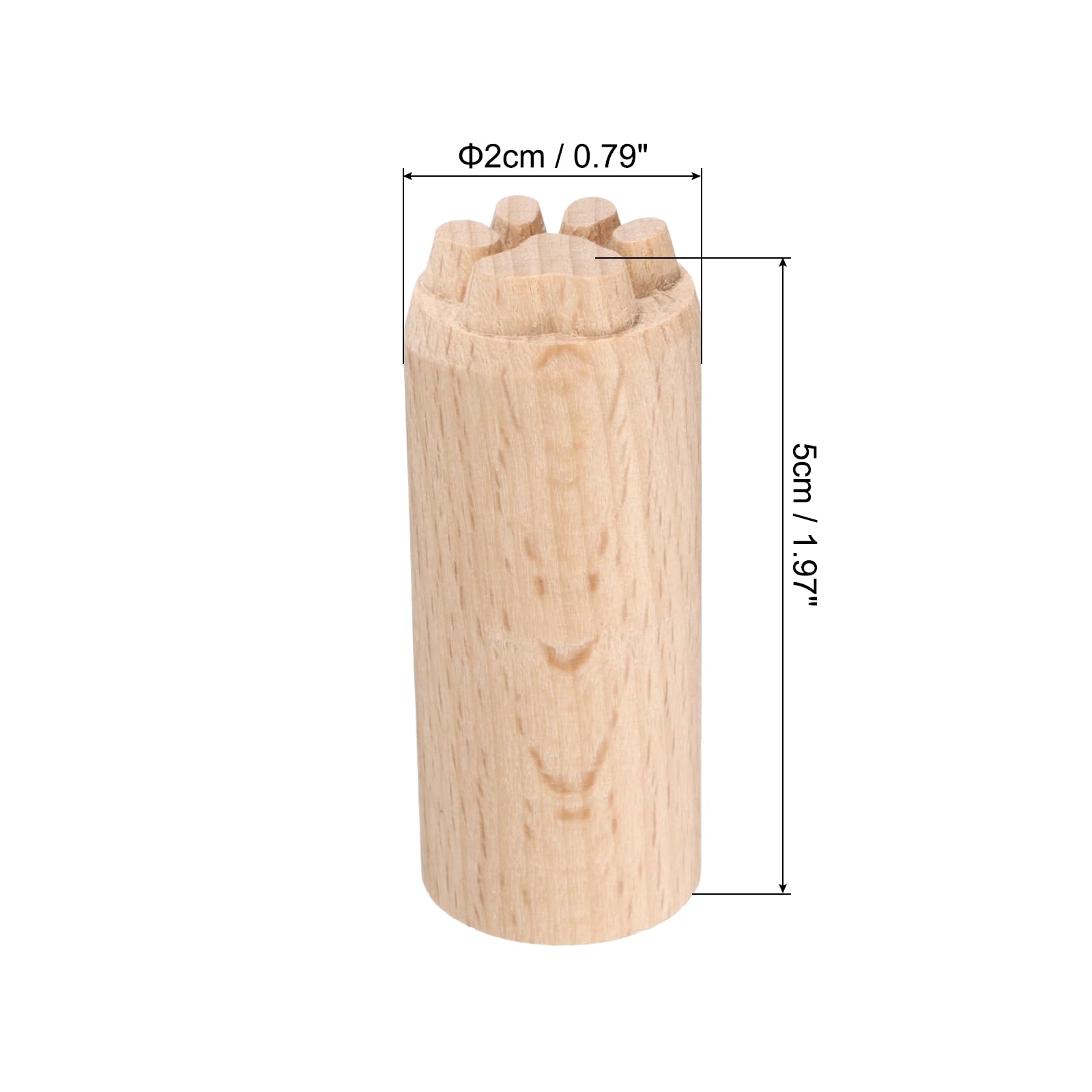HARFINGTON Sellos de herramientas de cerámica de madera, 2 cm de diámetro, 5 cm de longitud, sellos de impresión de bloques de madera, patrón de patas para galletas y postres