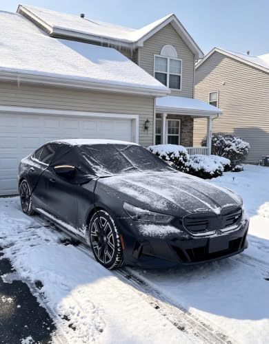 Image of JOYTUTUS Windshield Snow Cover for Sedans, 900D Heavy Duty Ice Snow Shield